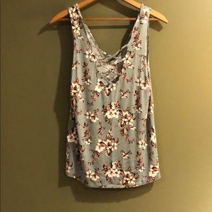 AE Soft & Sexy Crepe Strappy Floral Tank NWOT